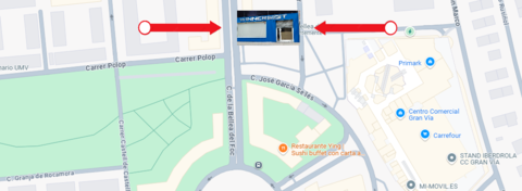ESTAMOS EN C/Bellea del Foc 6, local WINNERSAT (en parque) al 50m de la puerta del CC Gran Via