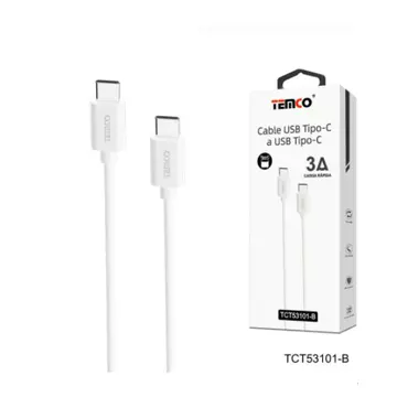 Cable Tipo C a Tipo C PD60W 3A 1m Blanco
