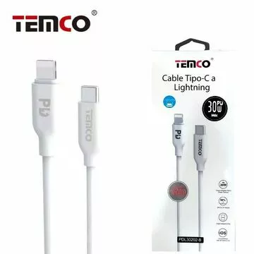 Cable 2M Tipo C a Lightning PD30W Blanco