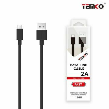 CABLE USB MICRO USB 2A TEMCO 1M