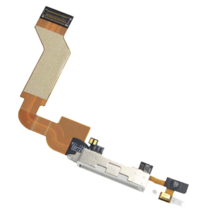 Flex conector y microfono Blanco iPhone 4S