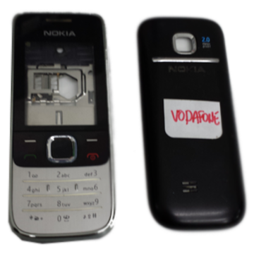 Carcasa Plata y Negro Nokia 2730c-1