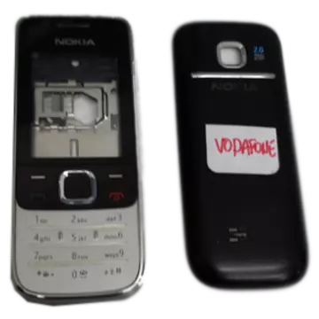 Carcasa Plata y Negro Nokia 2730c-1
