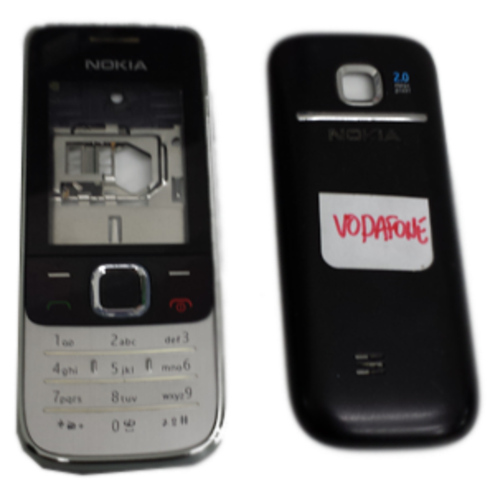 Carcasa Plata y Negro Nokia 2730c-1