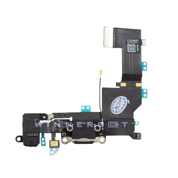 Flex conector carga, jack, micro iPhone 5S negro