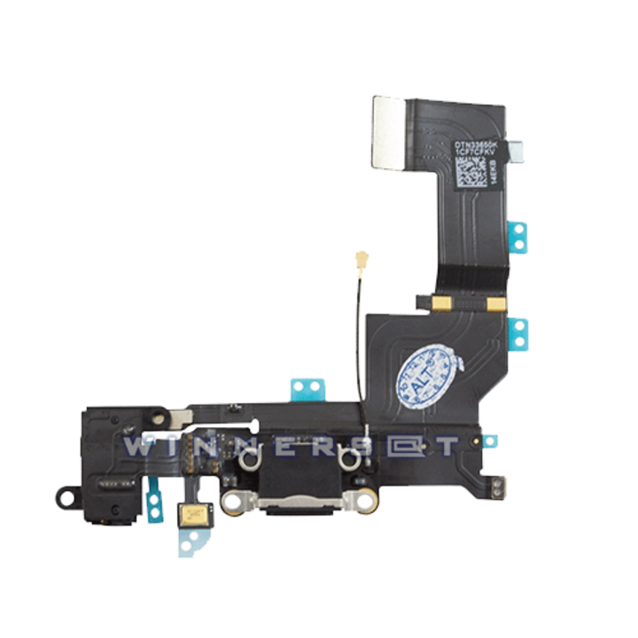 Flex conector carga, jack, micro iPhone 5S negro