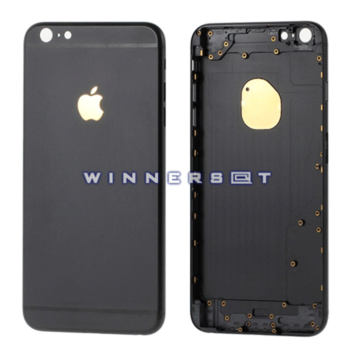 Carcasa iphone 6 negra mate con detalles dorado