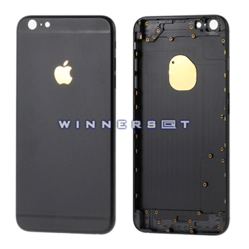 Tapa trasera iPhone 6S Negra con detalles dorados