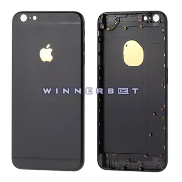 Tapa trasera iPhone 6S Negra con detalles dorados