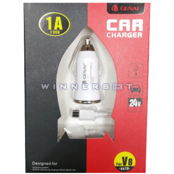 Cargador GENAI microUSB 5V 1A coche CC15