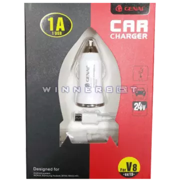 Cargador GENAI microUSB 5V 1A coche CC15