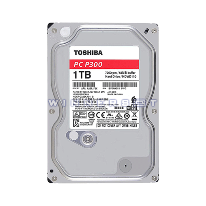 Toshiba P300 3,5" 1TB 7200 RPM SATA3