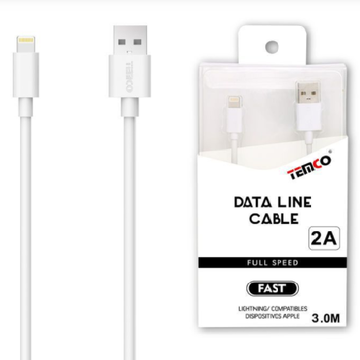 Cable 2A 3m Lightning Blanco