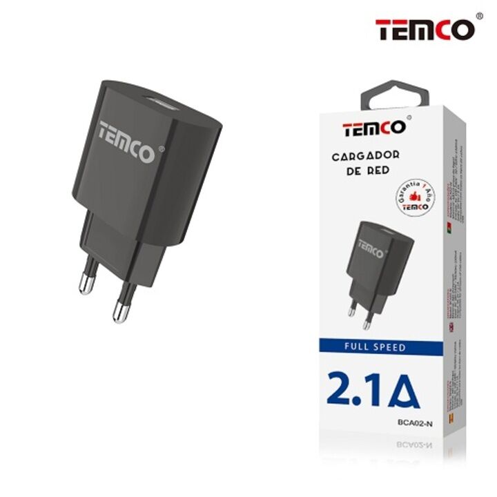 Temco Cargador de red 2.1A 5v BCA02-B
