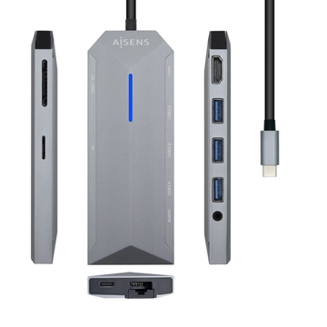 Docking USB Tipo-C Aisens ASUC-9P001-GR