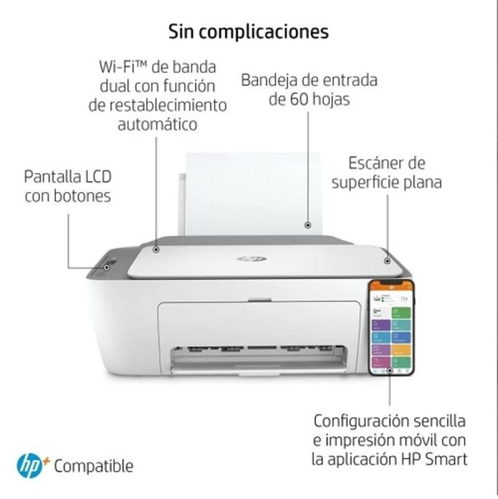 Multifunción HP Deskjet 2720e WiFi Blanca