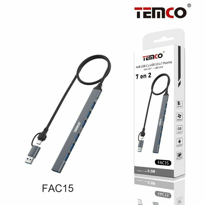 Adaptador Hub USB C y USB 3.0 *7