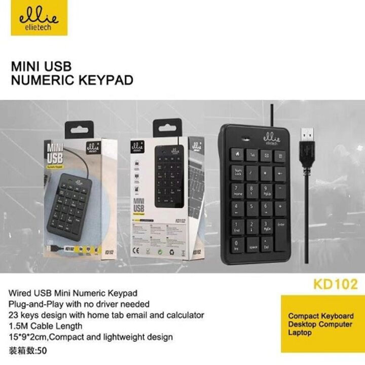 Ellietech KD102 Teclado Numérico con Cable