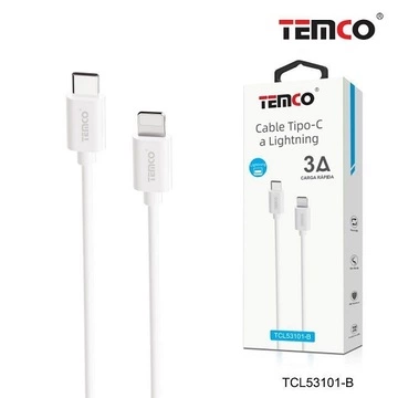 Cable TPE 3A 1m Tipo C a Lightning Blanco