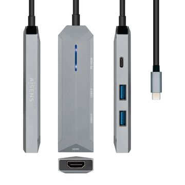 Docking USB Tipo-C Aisens ASUC-4P002-GR