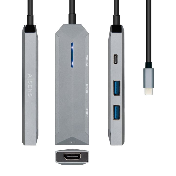 Docking USB Tipo-C Aisens ASUC-4P002-GR