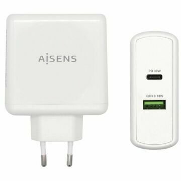 Cargador de Pared Aisens ASCH-2PD30QC-W 48W